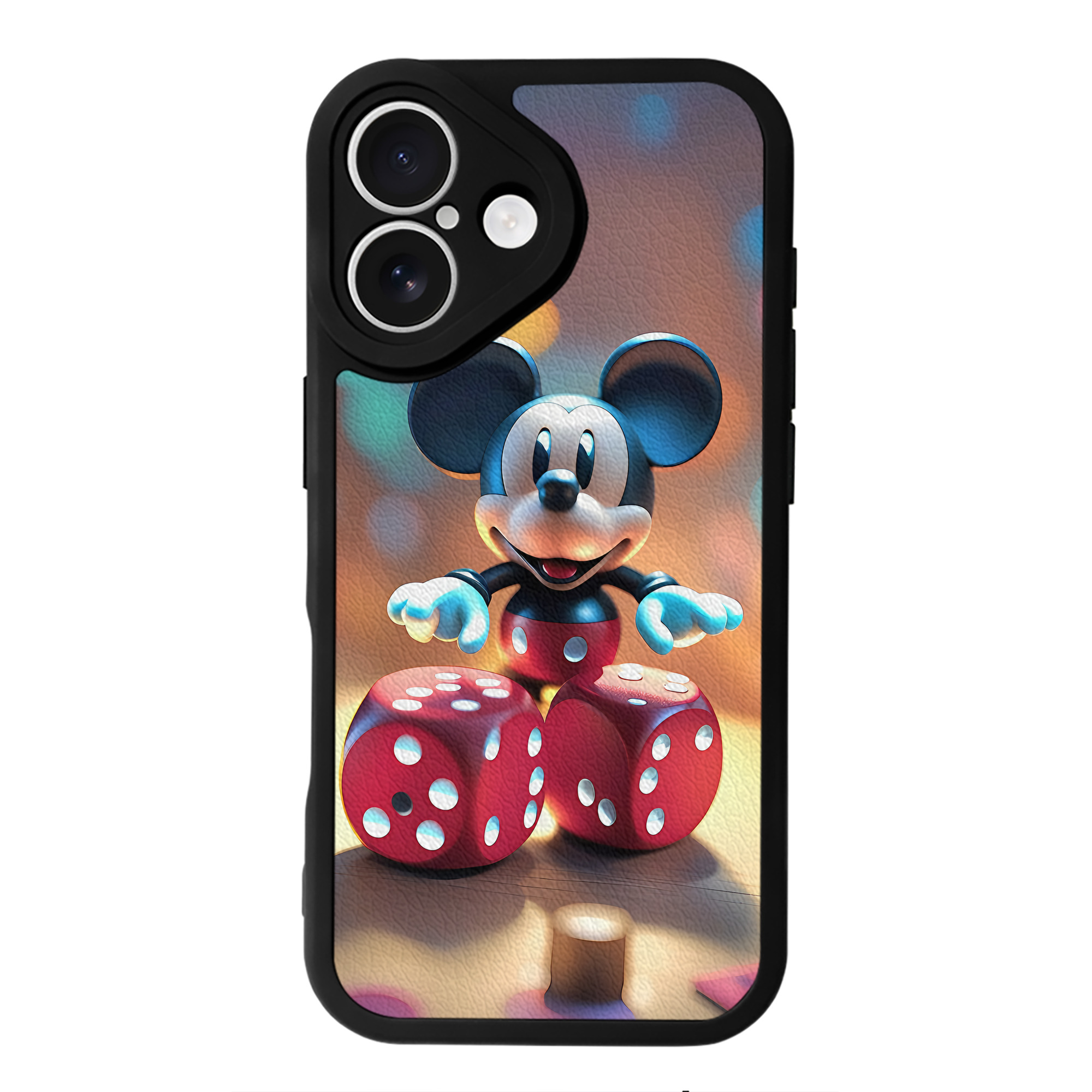 （画像用） ミッキーマウス Mickey Mouse 【iPhone 16シリーズ対応】シリコンスマホケース（レザー調） 材質：シリコン